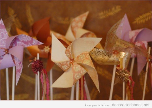 Molinillo de viento de papel, hazlo tú mismo, decoración boda barato