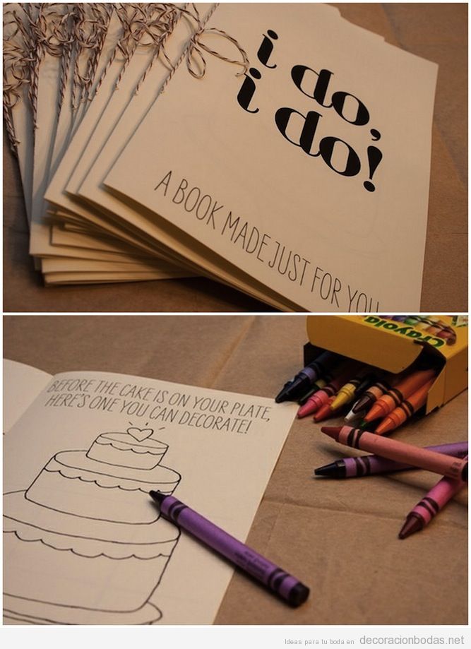 Bonito detalle para los niños invitados a tu boda: cuaderno para colorear