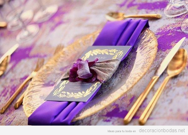 Decoración boda color pantone año 2018 ultra violet 4