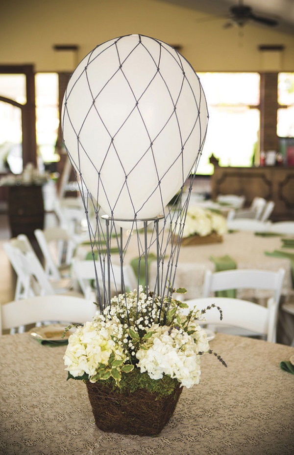 Decoración con globos para bodas, centro de mesa