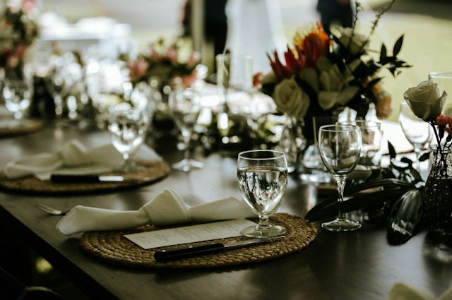 Decoración de mesa artesanal para boda